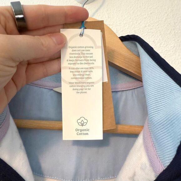 WoolOvers Floral Quarter Zip Organic Cotton Sweatshirt Size Medium NWT FLAW - Picture 4 of 12